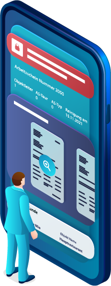 Mobile Arbeitsscheine für Gebäudereiniger